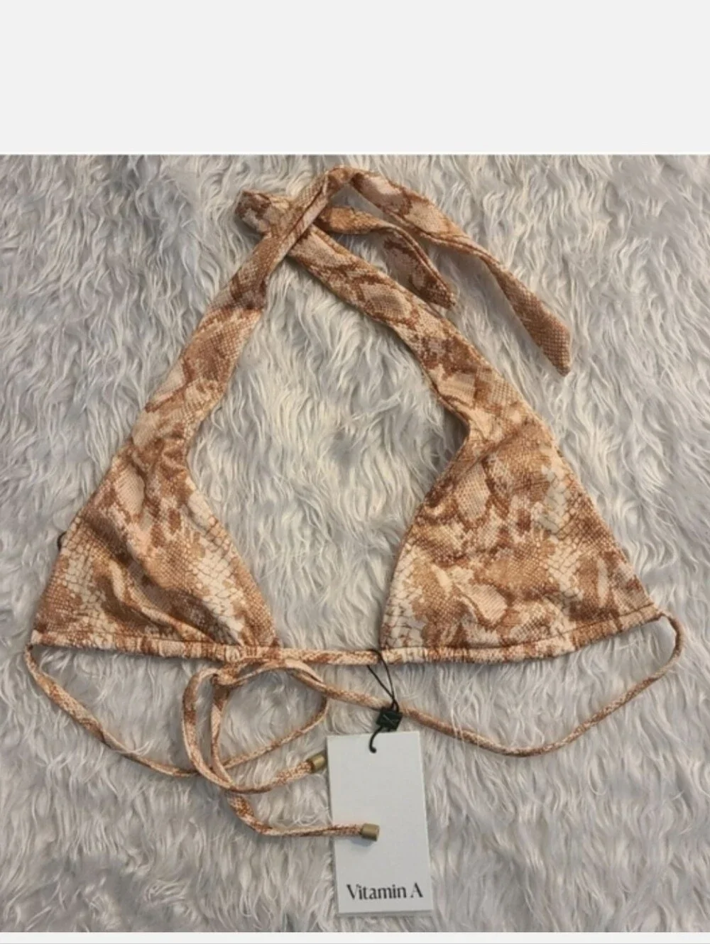 Vitamin A Milana Convertible Bikini Top Snake Print Size XS